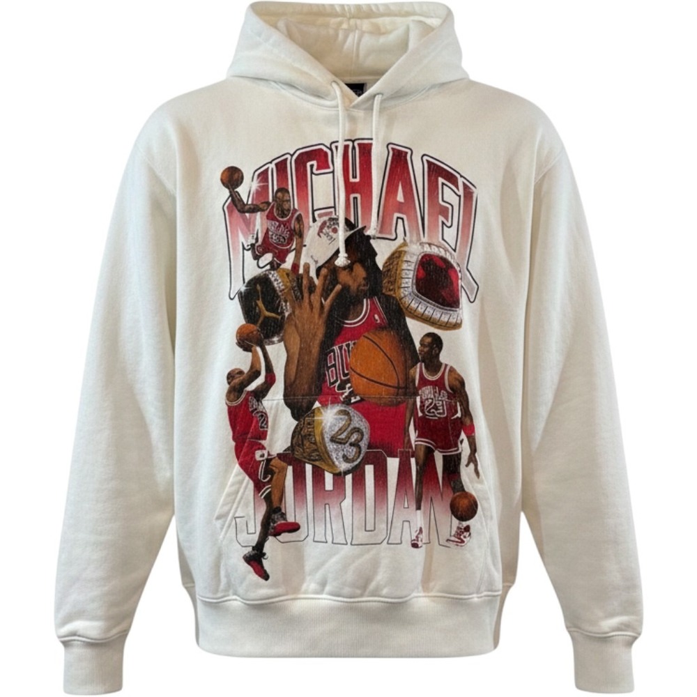 Jordan  Michael Jordan Graphic Hoodie Cream White Mens Basketball Bulls Large